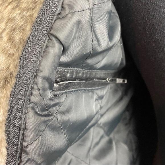 CHEROKEE Long Leather Jacket Black Zip Up Faux Fur - Picture 12 of 15